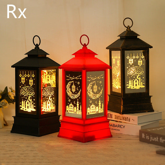 Eid Mubarak LED Wind Light Pattern Lights Muslim Style Hanging Led Lantern Ramadan Party Lantern Eid al-Fitr Decor Props