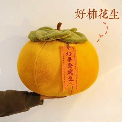 Plush Toy Creative Cushion Pillow Cute Fruit Simulation Persimmon Home Decoration Sofa Bay Window Car Ornaments