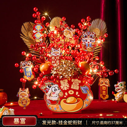 2025 New Year's Blessing Barrel Decoration Spring Festival Decoration Supplies 2025蛇年福桶新年装饰春节布置用品