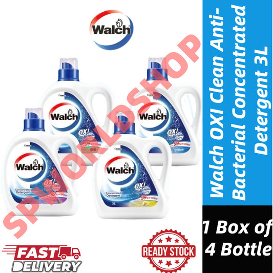 READY STOCK!!! Walch OXI Clean Anti-Bacterial Concentrated Detergent 3L 1 Box of 4 Bottle