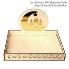 Wooden Pendant EID Mubarak 2025 Ramadan Decoration For Home Kareem Ramadan And Eid Decor Eid AL Adha Islamic Muslim