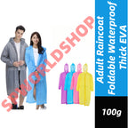 READY STOCK‼️ Unisex EVA Raincoat Foldable Waterproof Hoodie Poncho Jas Hujan Tebal Outdoor  雨衣
