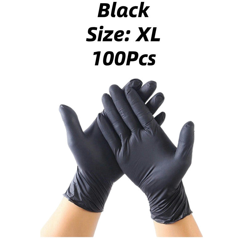 (READY STOCK) 100pcs Disposable Nitrile Gloves Black/Blue Sarung Tangan Hitam/Biru 一次性手套 S/M/L/XL