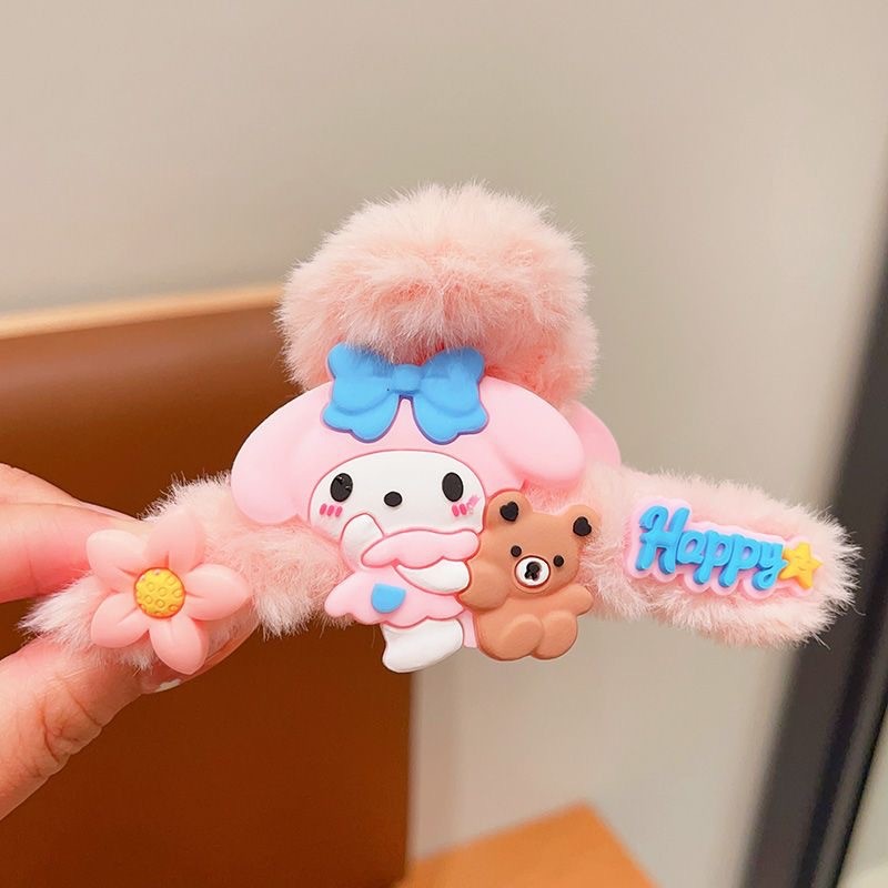 【READY STOCK 】Elegant Plush Hair Clip Claw Korean Style Fashion Big Hair Clamp Women's Hair Accessories ZJ-888bb