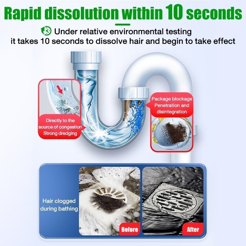 【READY STOCK】500ml Powerful Pipe Dredging Agent – Sink, Toilet, Floor Drain Cleaner 强力管道疏通剂