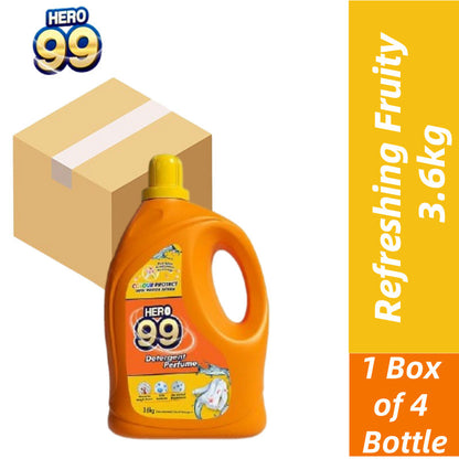 READY STOCK!!! HERO 99 Detergent Perfume 3.9KG/3.6KG 1 Box of 4 Bottle