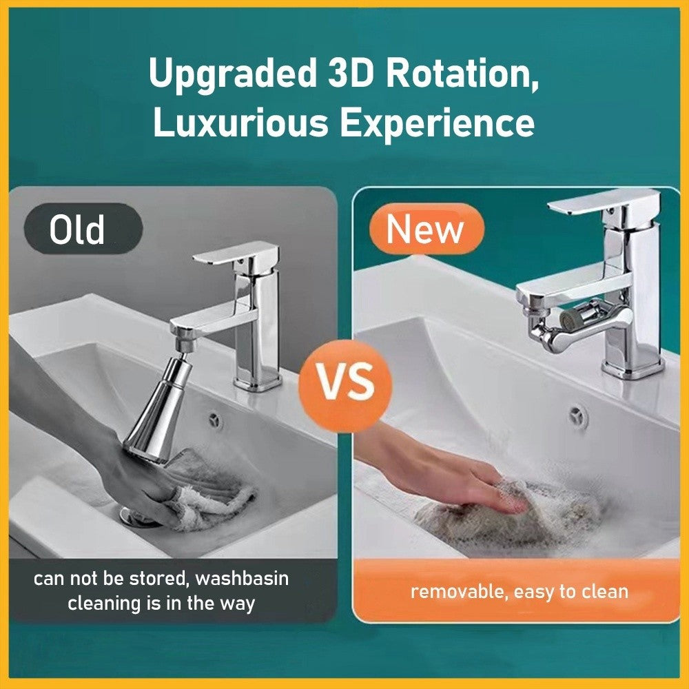 【READY STOCK】1080° Rotatable Kitchen Faucet Extender | Robotic Arm Nozzle with Splash-Proof Aerator | 1080°旋转厨房水龙头加长器