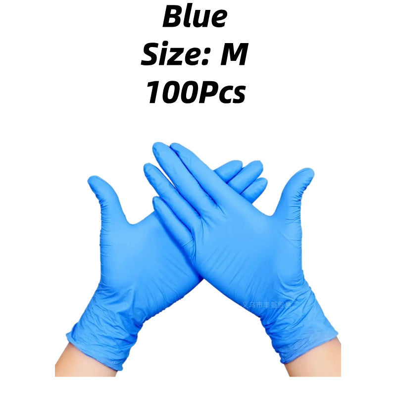 (READY STOCK) 100pcs Disposable Nitrile Gloves Black/Blue Sarung Tangan Hitam/Biru 一次性手套 S/M/L/XL