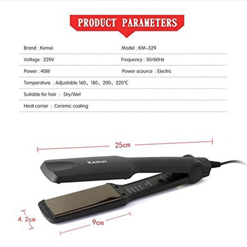 READY STOCK Kemei Km-329 Iron Ceramic Hair Straightener Styling Tools Machine Original Professional For Anion Care 离子直发器