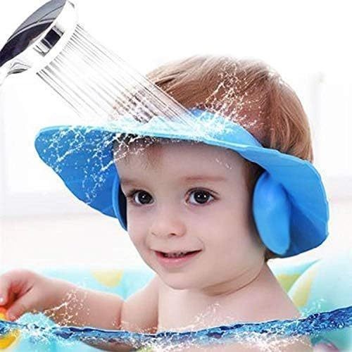【READY STOCK】Adjustable Baby Shower Cap | Kids Shampoo Hat with Ear Protection Budak Mandi 可调节儿童护耳洗头帽
