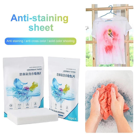 READY STOCK 50pcs Anti Dye Sheet Mix Color Proof Absorption Sheet Anti Dyed Cloth Laundry Paper 防串染洗衣吸色片