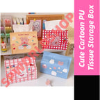 【ReadyStock】Korean Style Tissue Box Cute Cartoon Animal PU Desktop Tissue Storage Box Removable Tissue Box可爱卡通纸巾收纳盒