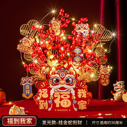 2025 New Year's Blessing Barrel Decoration Spring Festival Decoration Supplies 2025蛇年福桶新年装饰春节布置用品
