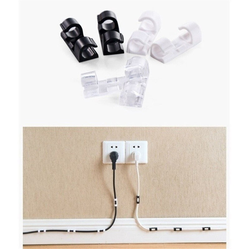 [READY STOCK] 20Pcs Cable Organizer Clips Desktop Wire USB Management Cord Holder Klip Pengurus Kabel USB充电线/数据线管理固定扣