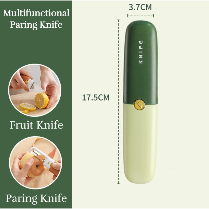 2 in 1 Portable Stainless Steel Fruit Peeler Knife Multifunction Peeler Home Kitchen Outdoor Fruit Knives 削皮水果刀