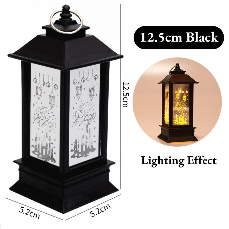 Eid Mubarak LED Wind Light Pattern Lights Muslim Style Hanging Led Lantern Ramadan Party Lantern Eid al-Fitr Decor Props