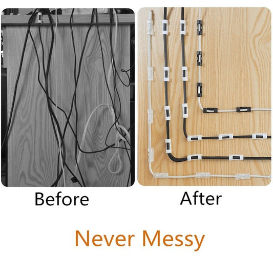 [READY STOCK] 20Pcs Cable Organizer Clips Desktop Wire USB Management Cord Holder Klip Pengurus Kabel USB充电线/数据线管理固定扣