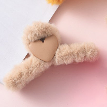 【READY STOCK 】Elegant Plush Hair Clip Claw Korean Style Fashion Big Hair Clamp Women's Hair Accessories ZJ-888bb