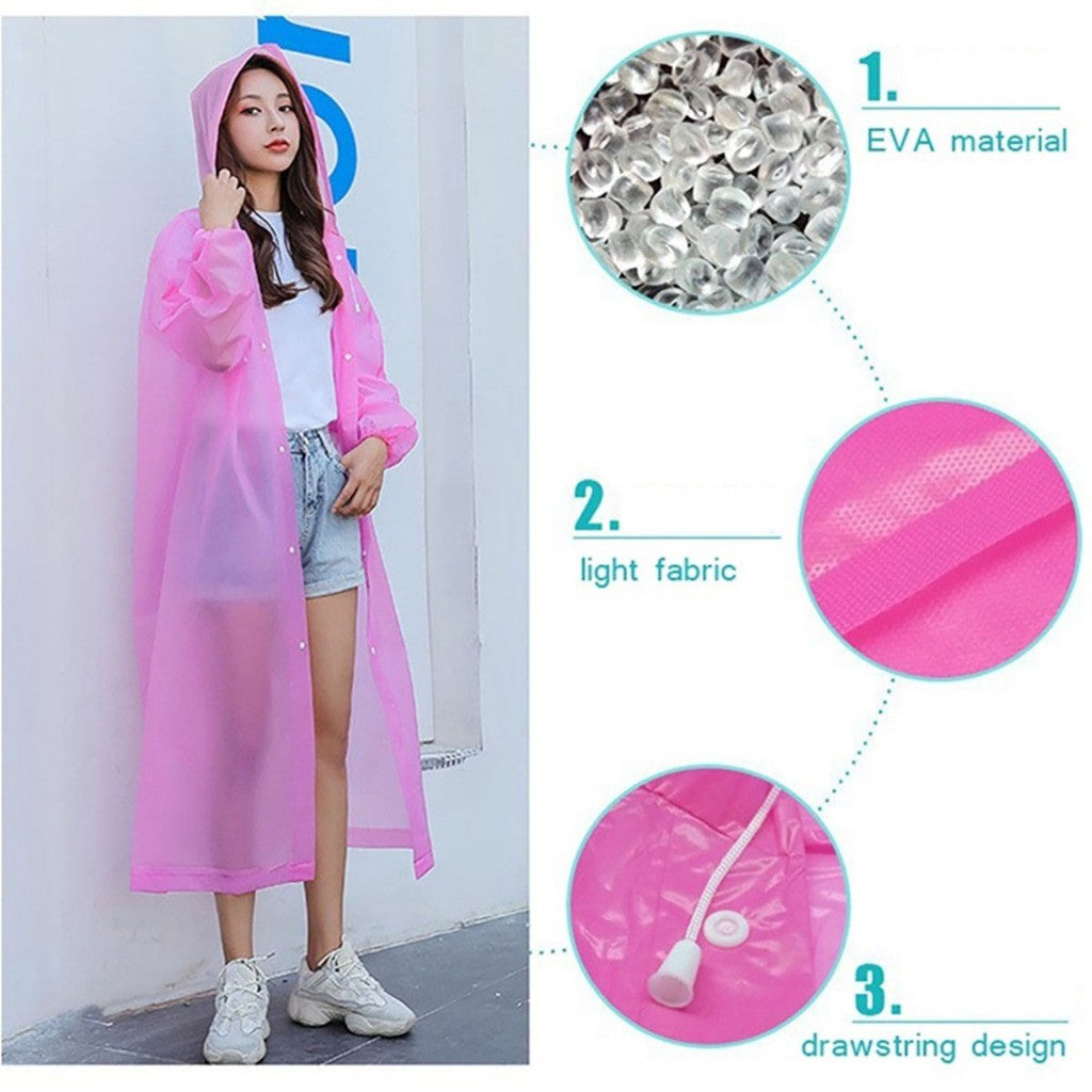 READY STOCK‼️ Unisex EVA Raincoat Foldable Waterproof Hoodie Poncho Jas Hujan Tebal Outdoor  雨衣