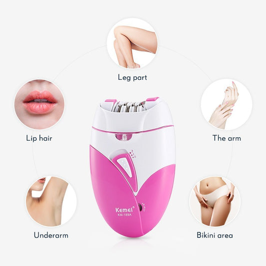 READY STOCK!!! Kemei KM-189A Women Epilator Rechargeable Hair Removal Machine Electric Shaver 科美脱毛仪