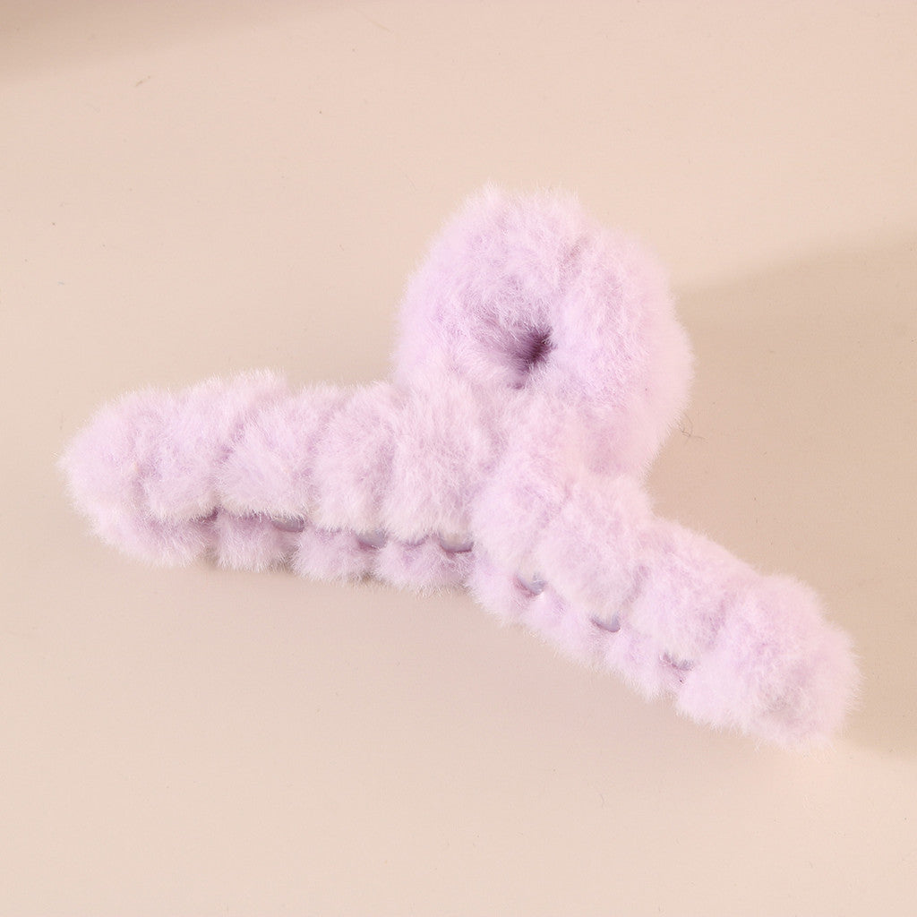 【READY STOCK 】Elegant Plush Hair Clip Claw Korean Style Fashion Big Hair Clamp Women's Hair Accessories ZJ-888bb
