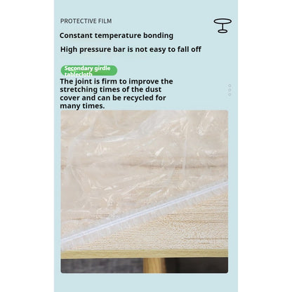READY STOCK! Disposeable Drawstring PE Table Cloth Plastic Table Round Elastic Table Cover 一次性束口pe桌布塑料桌套