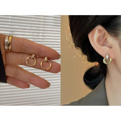【Ready Stock】 Korean Fashion Women Earring Sliver 925 Needle Elegant Fashion Pearl Drop Earrings-ERB 韩版时尚 925银针珍珠耳环
