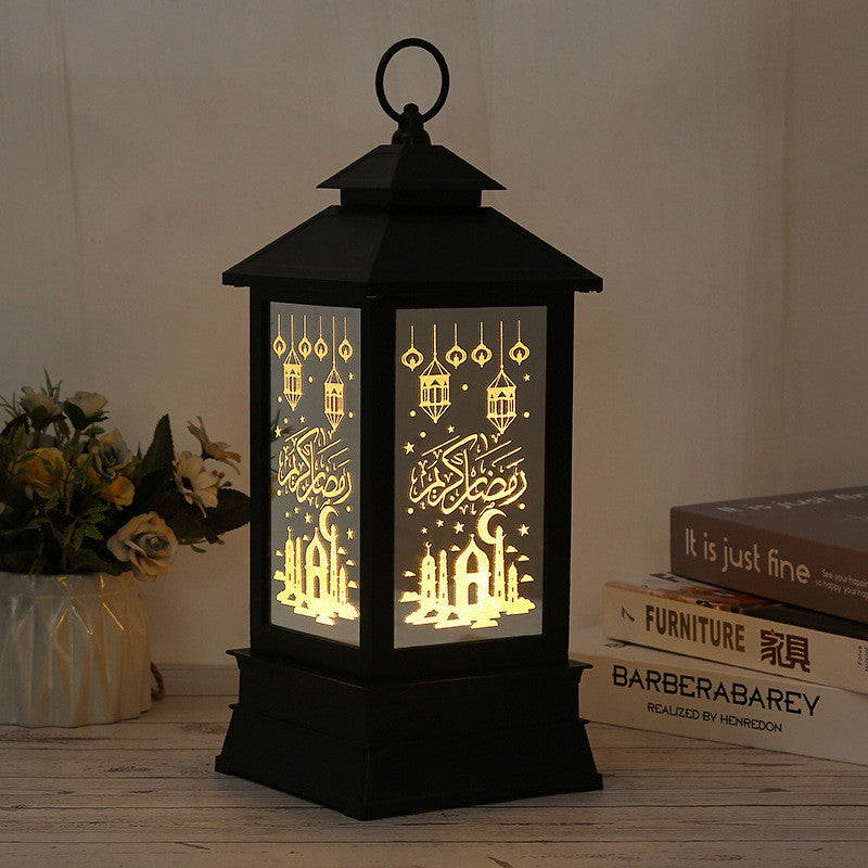Eid Mubarak LED Wind Light Pattern Lights Muslim Style Hanging Led Lantern Ramadan Party Lantern Eid al-Fitr Decor Props