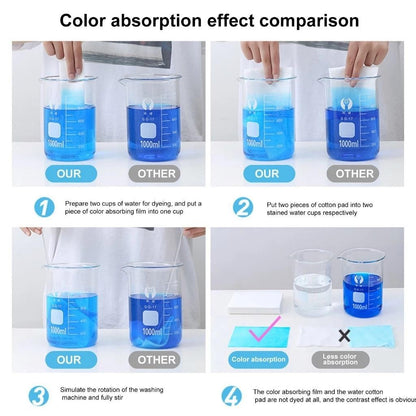 READY STOCK 50pcs Anti Dye Sheet Mix Color Proof Absorption Sheet Anti Dyed Cloth Laundry Paper 防串染洗衣吸色片