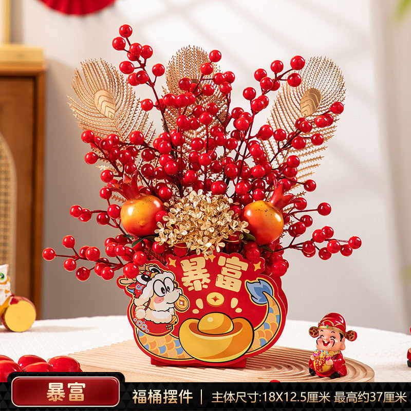 2025 New Year's Blessing Barrel Decoration Spring Festival Decoration Supplies 2025蛇年福桶新年装饰春节布置用品