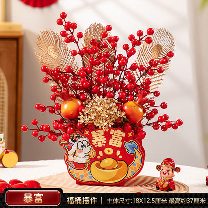2025 New Year's Blessing Barrel Decoration Spring Festival Decoration Supplies 2025蛇年福桶新年装饰春节布置用品