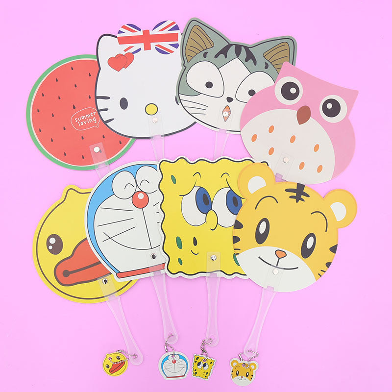 Creative Cute Cartoon Pattern Portable Mini Plastic Handheld Fan with Many Interesting Shapes for Party Favors