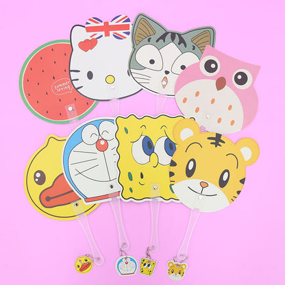 Creative Cute Cartoon Pattern Portable Mini Plastic Handheld Fan with Many Interesting Shapes for Party Favors