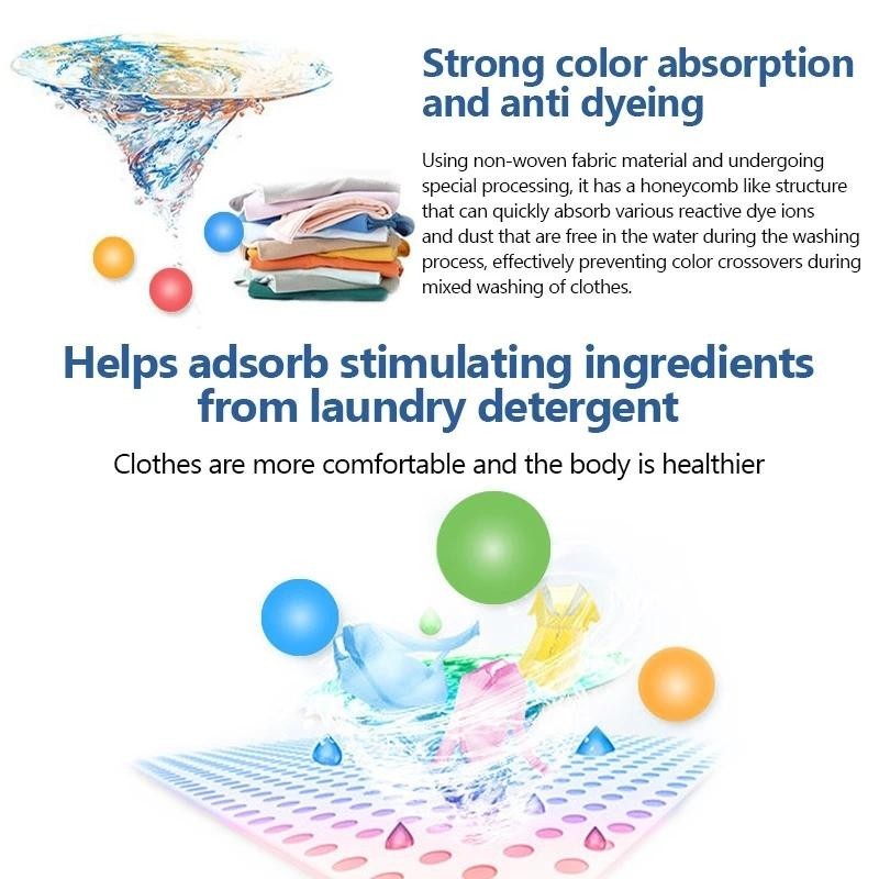 READY STOCK 50pcs Anti Dye Sheet Mix Color Proof Absorption Sheet Anti Dyed Cloth Laundry Paper 防串染洗衣吸色片