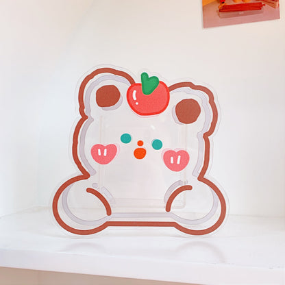 Cute Pen Holder Creative Desktop Organizer Cartoon Acrylic Transparent Office Stationery Storage Box 亚克力卡通文具收纳筒