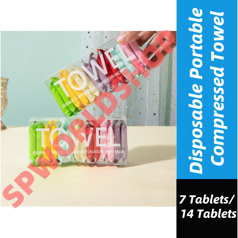 READY STOCK‼️ Disposable Compressed Towel | Travel Cotton Face Towel |  一次性便携式压缩毛巾 | 旅行棉质洁面巾 | 加厚湿干两用 | 卫生便捷
