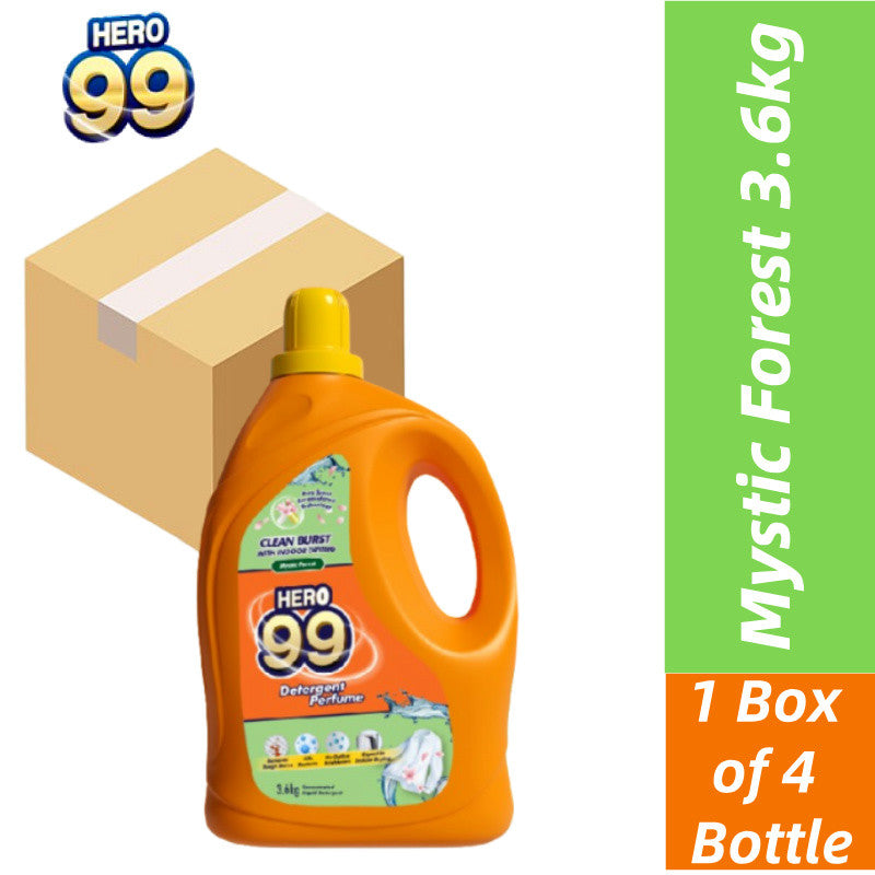 READY STOCK!!! HERO 99 Detergent Perfume 3.9KG/3.6KG 1 Box of 4 Bottle