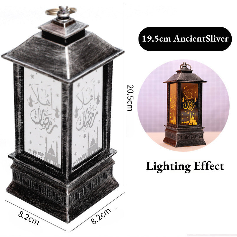 Eid Mubarak LED Wind Light Pattern Lights Muslim Style Hanging Led Lantern Ramadan Party Lantern Eid al-Fitr Decor Props