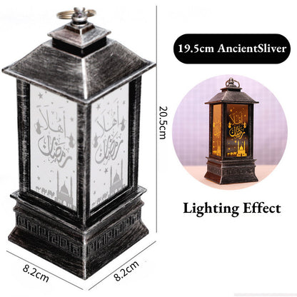 Eid Mubarak LED Wind Light Pattern Lights Muslim Style Hanging Led Lantern Ramadan Party Lantern Eid al-Fitr Decor Props