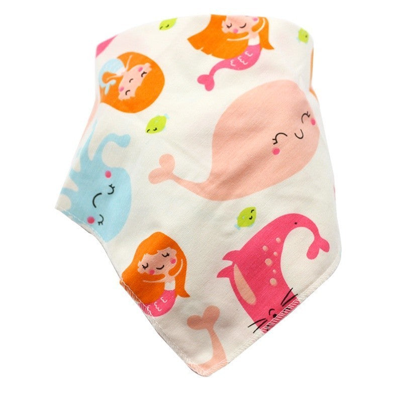 READY STOCK!!!Baby Kids Triangle Towel Baby Cotton Toddler Towel Baby Bib With Button Bibik Bayi 343