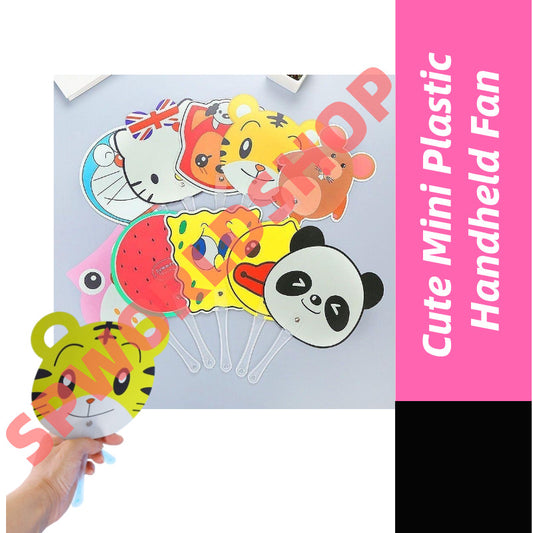 Creative Cute Cartoon Pattern Portable Mini Plastic Handheld Fan with Many Interesting Shapes for Party Favors