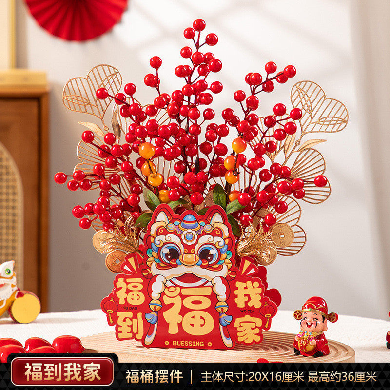 2025 New Year's Blessing Barrel Decoration Spring Festival Decoration Supplies 2025蛇年福桶新年装饰春节布置用品
