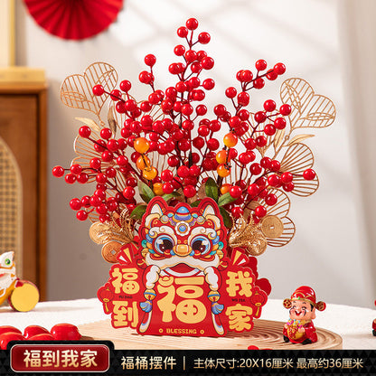 2025 New Year's Blessing Barrel Decoration Spring Festival Decoration Supplies 2025蛇年福桶新年装饰春节布置用品