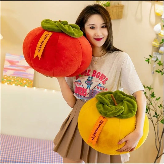 Plush Toy Creative Cushion Pillow Cute Fruit Simulation Persimmon Home Decoration Sofa Bay Window Car Ornaments