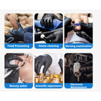 (READY STOCK) 100pcs Disposable Nitrile Gloves Black/Blue Sarung Tangan Hitam/Biru 一次性手套 S/M/L/XL