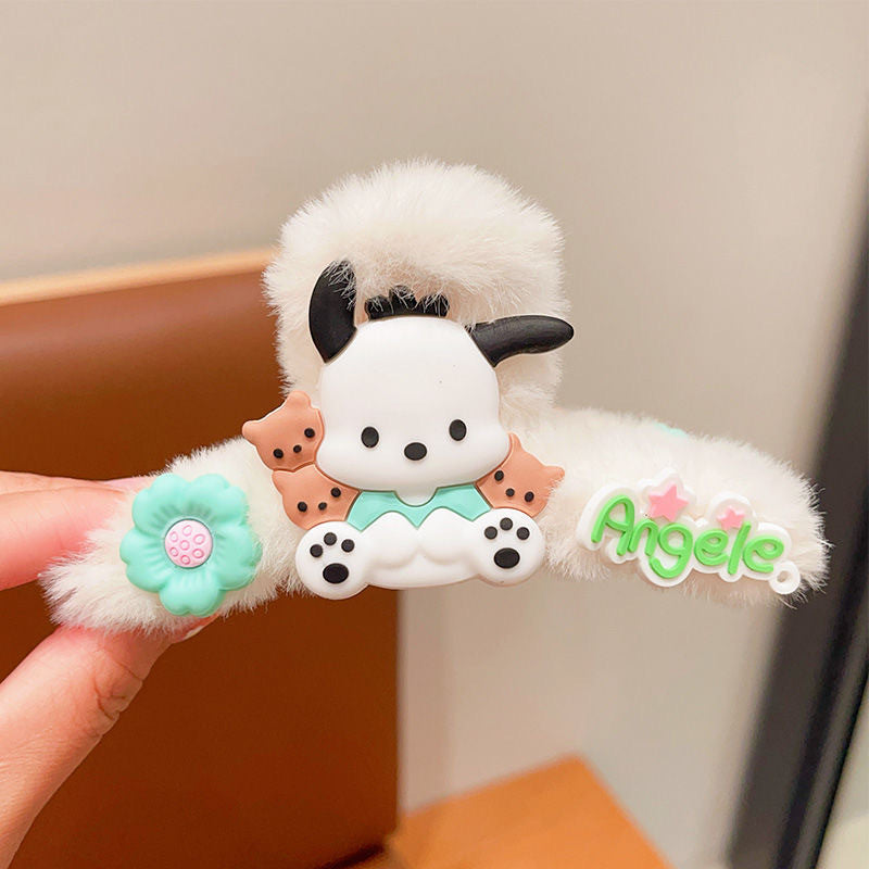 【READY STOCK 】Elegant Plush Hair Clip Claw Korean Style Fashion Big Hair Clamp Women's Hair Accessories ZJ-888bb