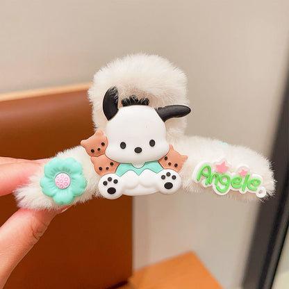 【READY STOCK 】Elegant Plush Hair Clip Claw Korean Style Fashion Big Hair Clamp Women's Hair Accessories ZJ-888bb