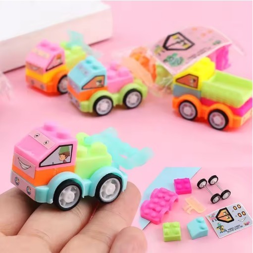 Mini Educational Toy For 2-6 Year Old Boys DIY Building Blocks Assembly Toys Construction Truck Birthday Party Gift