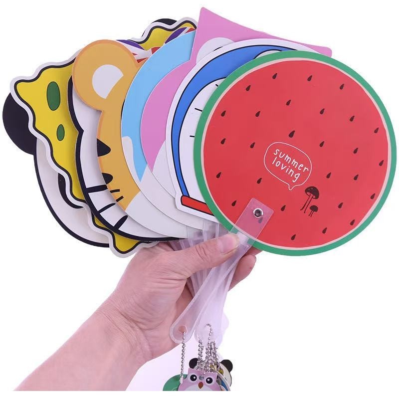 Creative Cute Cartoon Pattern Portable Mini Plastic Handheld Fan with Many Interesting Shapes for Party Favors