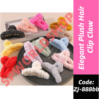 【READY STOCK 】Elegant Plush Hair Clip Claw Korean Style Fashion Big Hair Clamp Women's Hair Accessories ZJ-888bb